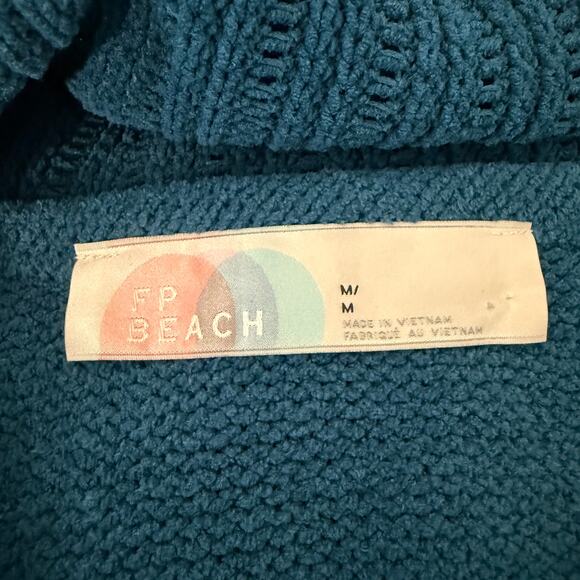FP Beach Grace Pullover Sweater Teal Sapphire Boxy Oversize Slouchy | M - Picture 4 of 12